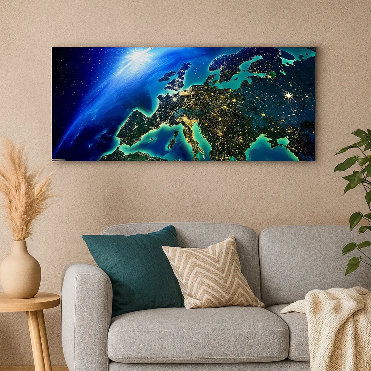 Bild auf Leinwand - Leinwandbild - Funkelndes Europa - 30x30 cm
