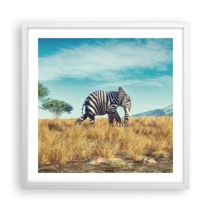 Poster in einem weißen Rahmen - Grau ist nicht mehr in Mode - 50x50 cm