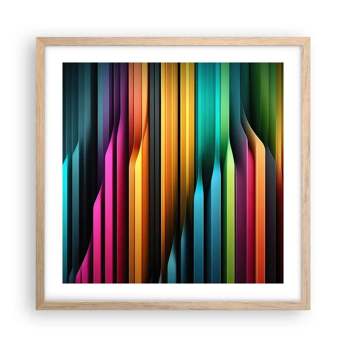 Poster in einem Rahmen aus heller Eiche - Lichtorgan - 50x50 cm