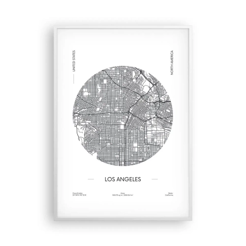 Poster in einem weißen Rahmen - Anatomie von Los Angeles - 70x100 cm