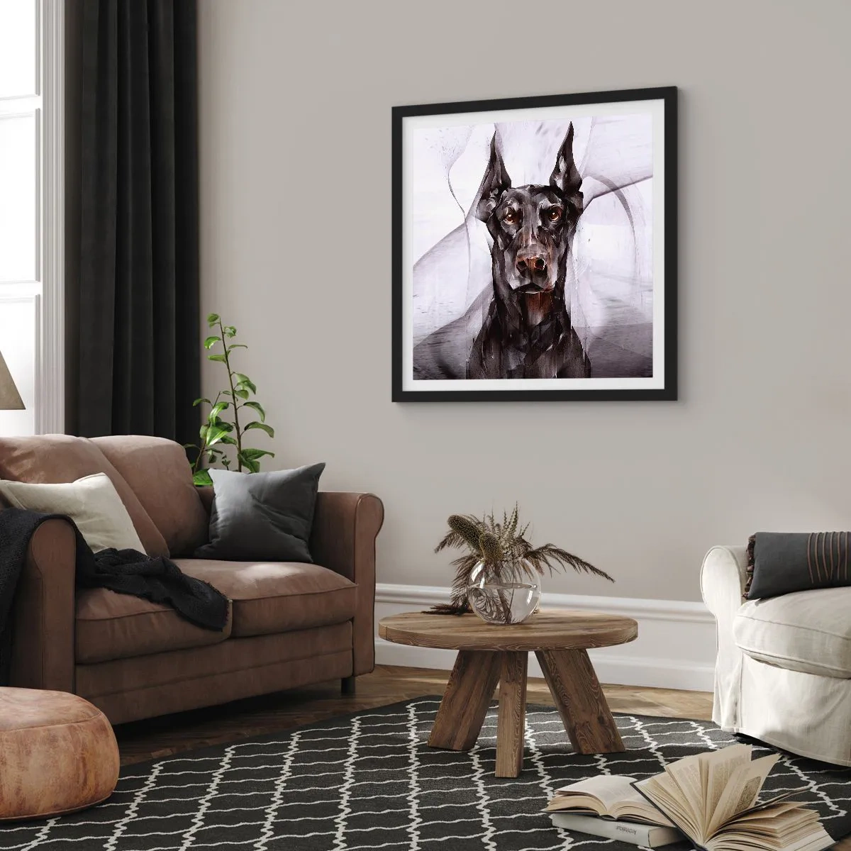 Poster in einem schwarzem Rahmen - Edelgeboren - 40x40 cm