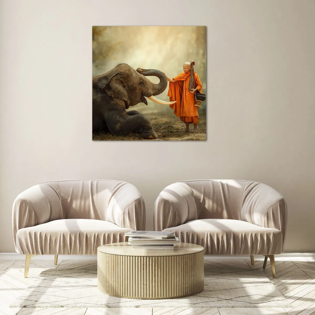 Glasbild - Bild auf glas - Treffen unterwegs - 40x40 cm