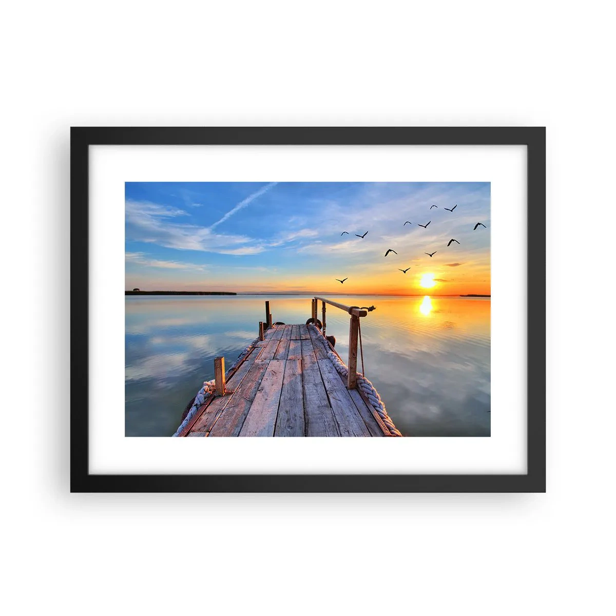 Poster in einem schwarzem Rahmen - Lauf direkt der Sonne entgegen - 40x30 cm
