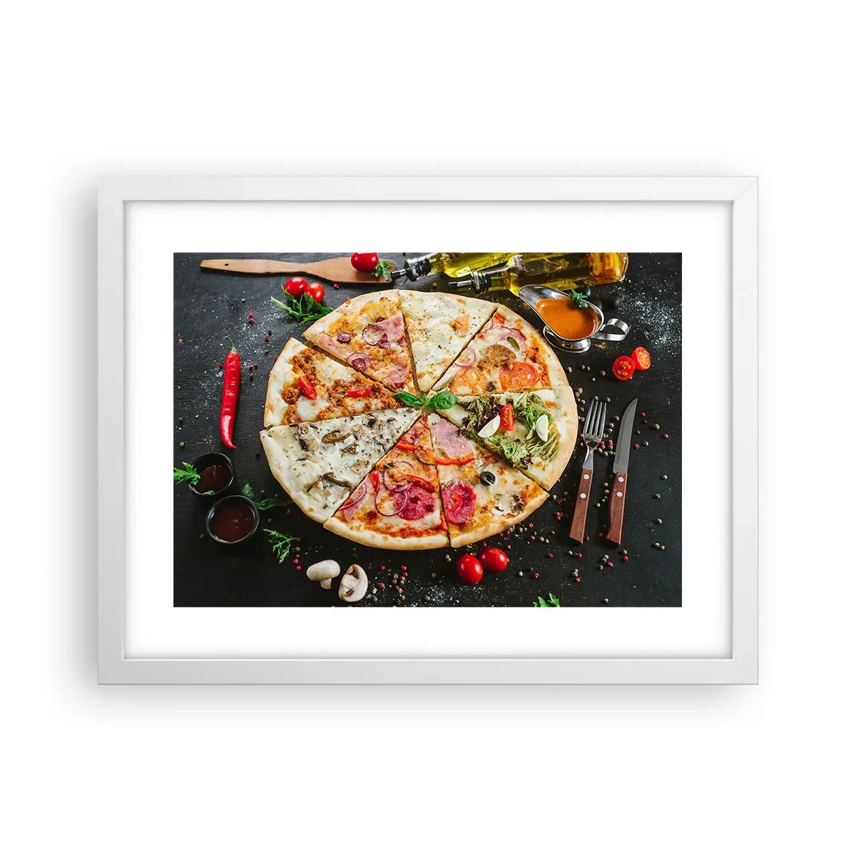 Poster in einem weißen Rahmen - Eine Reihe von Geschmacksrichtungen - 40x30 cm