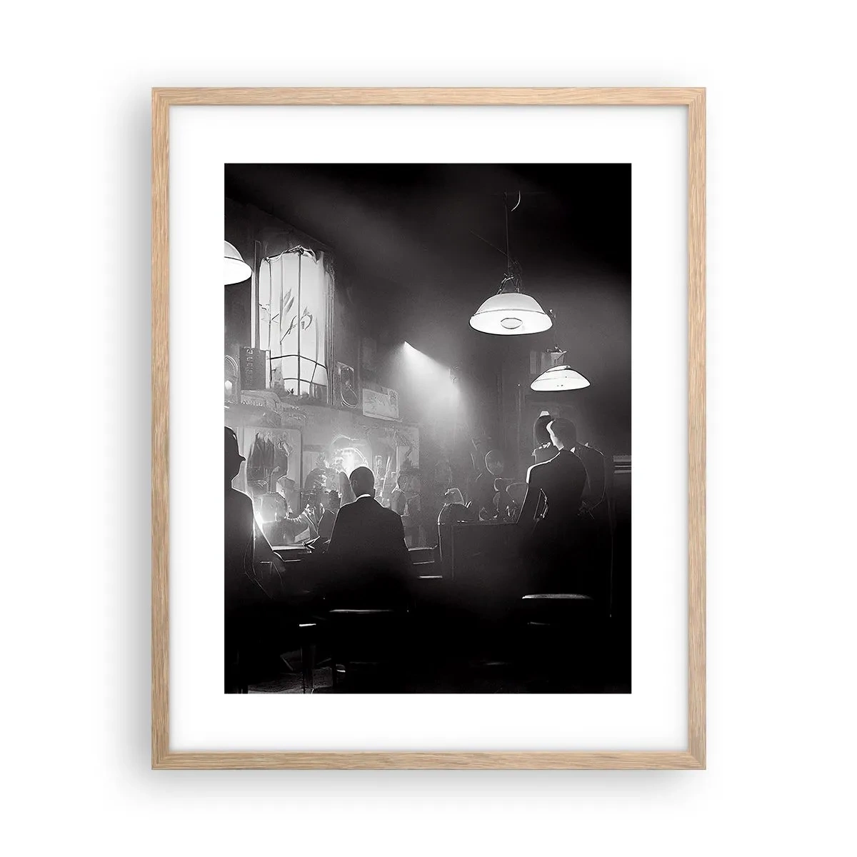 Poster in einem Rahmen aus heller Eiche - In Jazz-Atmosphäre - 40x50 cm