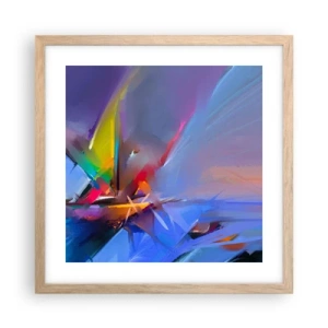 Poster in einem Rahmen aus heller Eiche - Propeller wie ein Vogel - 40x40 cm