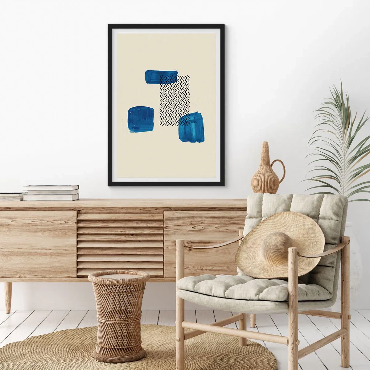 Poster in einem schwarzem Rahmen - Ein abstraktes Quartett - 40x50 cm