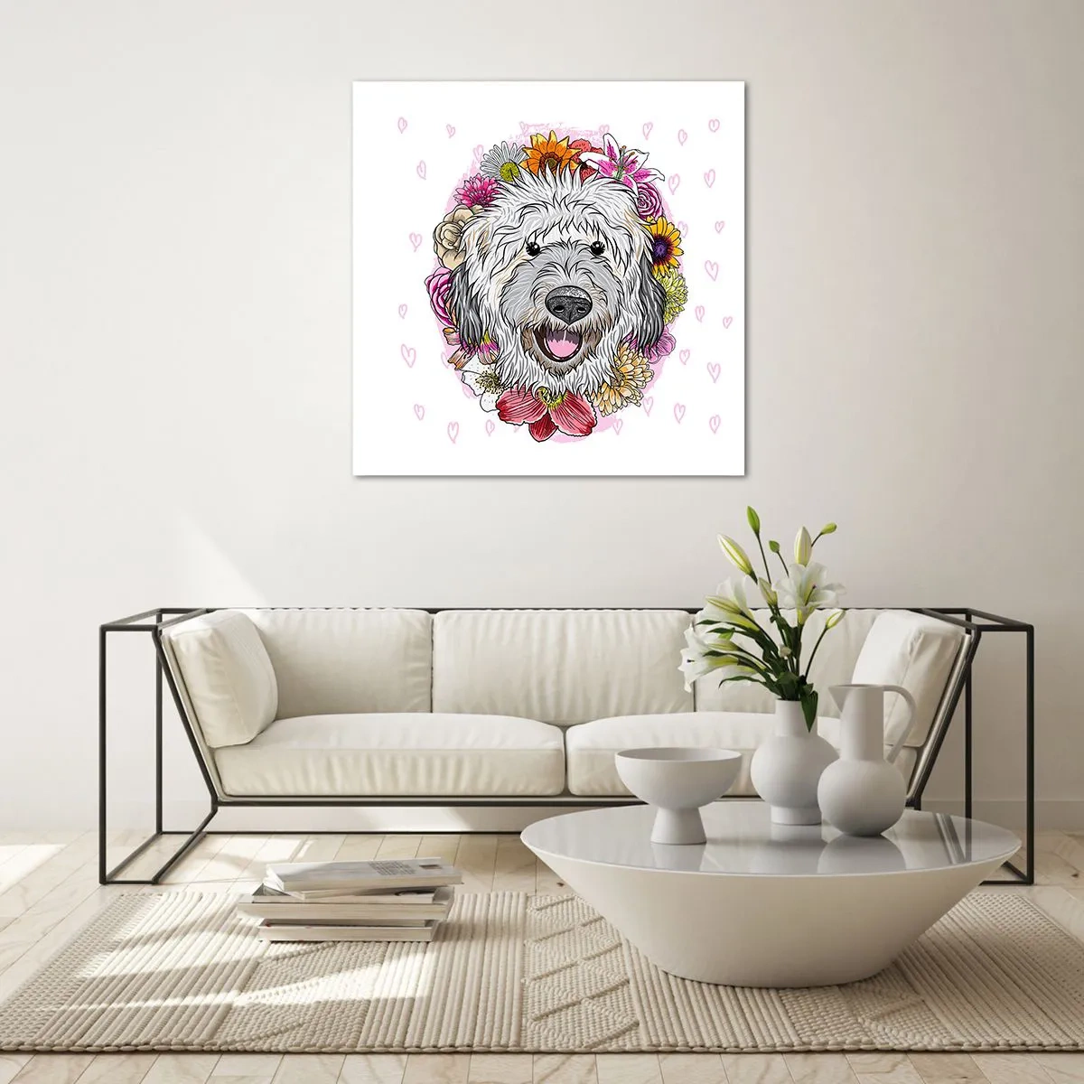 Glasbild - Bild auf glas - Welpenfreude - 60x60 cm