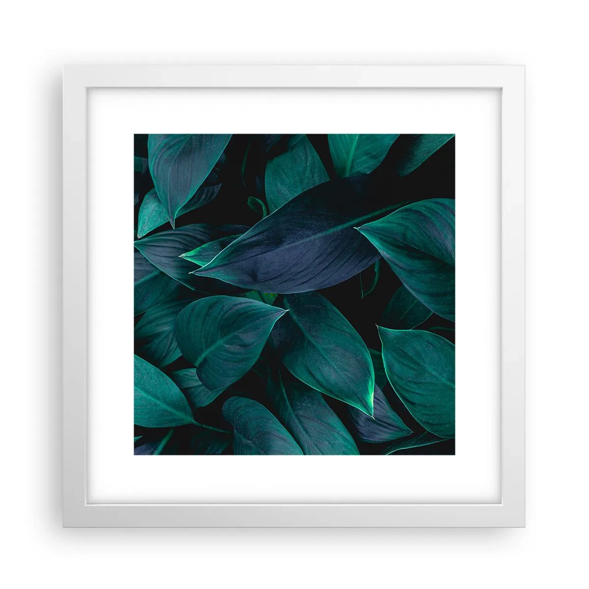 Poster in einem weißen Rahmen - Grün in sich selbst - 30x30 cm