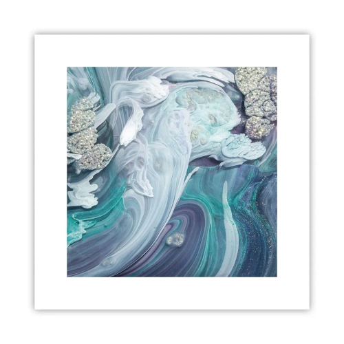 Poster - Strömungen von Himmelblau - 30x30 cm