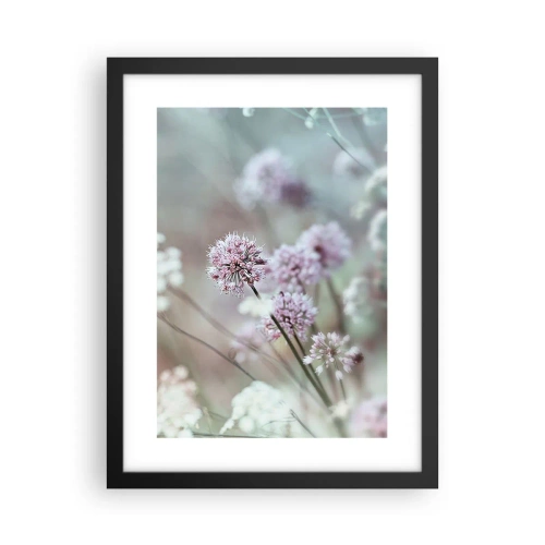 Poster in einem schwarzem Rahmen - Süße filigrane Kräuter - 30x40 cm