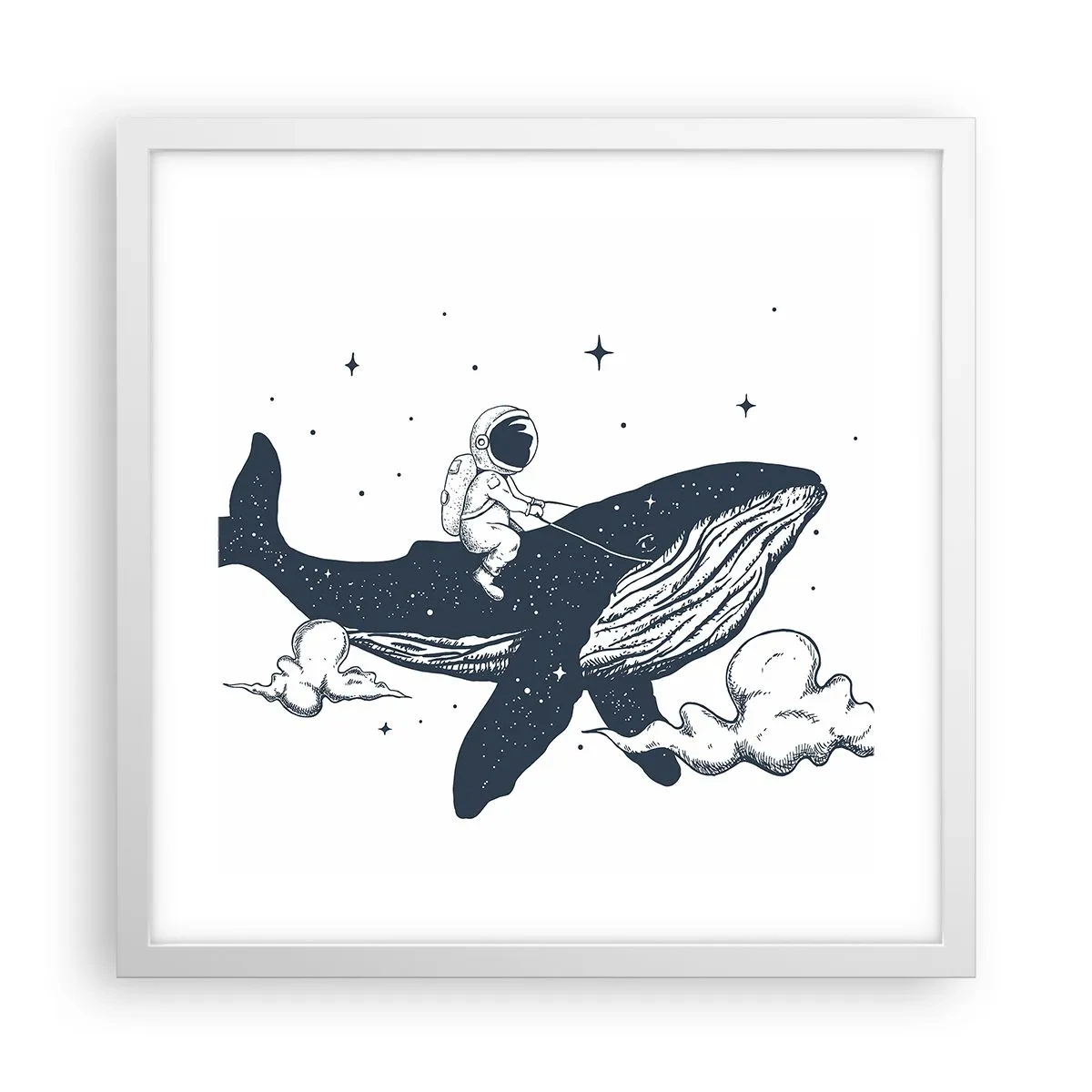 Poster in einem weißen Rahmen - Weltraumabenteuer - 40x40 cm