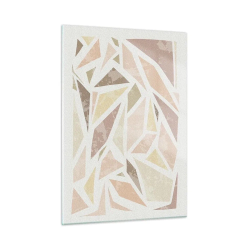 Glasbild - Bild auf glas - Geometrisches Mosaik in Pastellfarben auf hellem Hintergrund - 50x70cm - Buntglas-Komposition - Moderne Wanddekoration für Wohnzimmer und Schlafzimmer ARTTOR