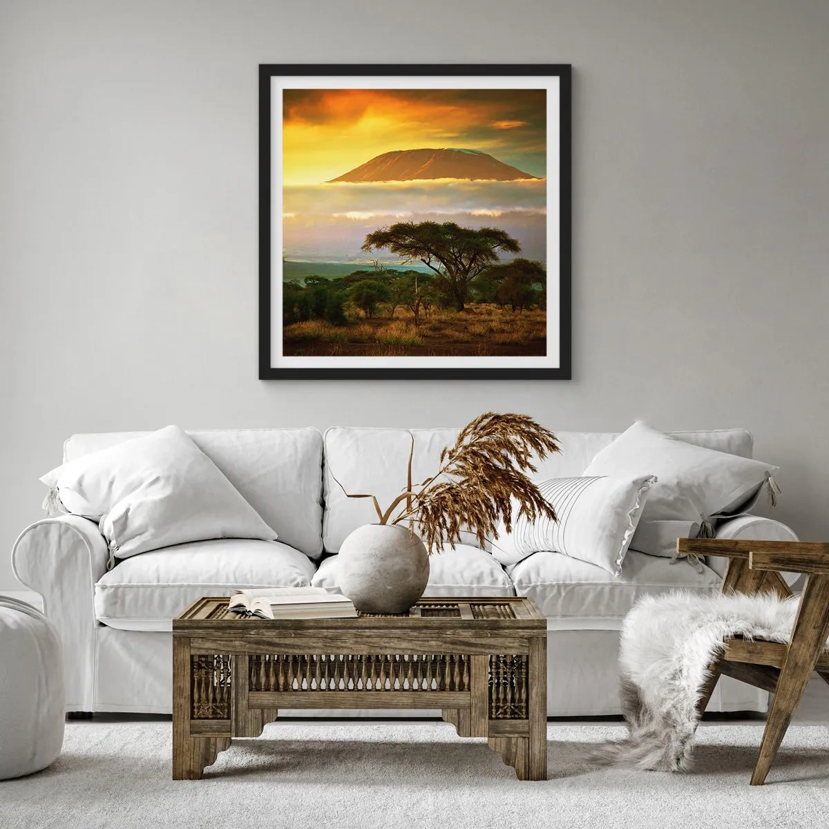 Poster in einem schwarzem Rahmen - Ein Reisetraum - 30x30 cm