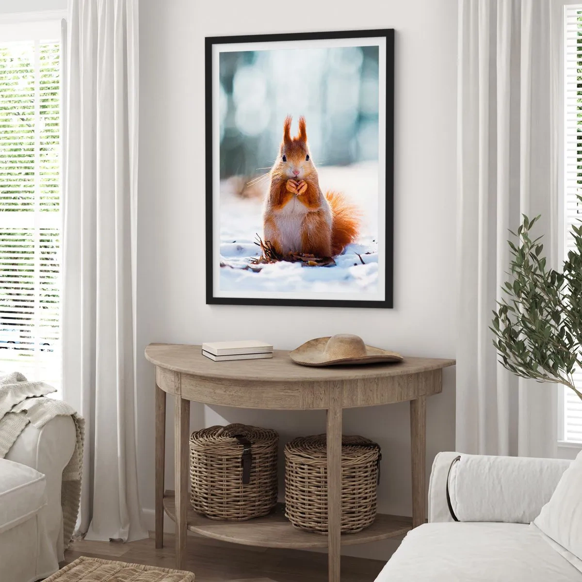 Poster in einem schwarzem Rahmen - Wo schaust du hin? - 30x40 cm