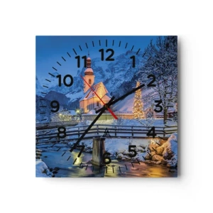 Wanduhr - Glasuhr - Weihnachtsgeist - 40x40 cm