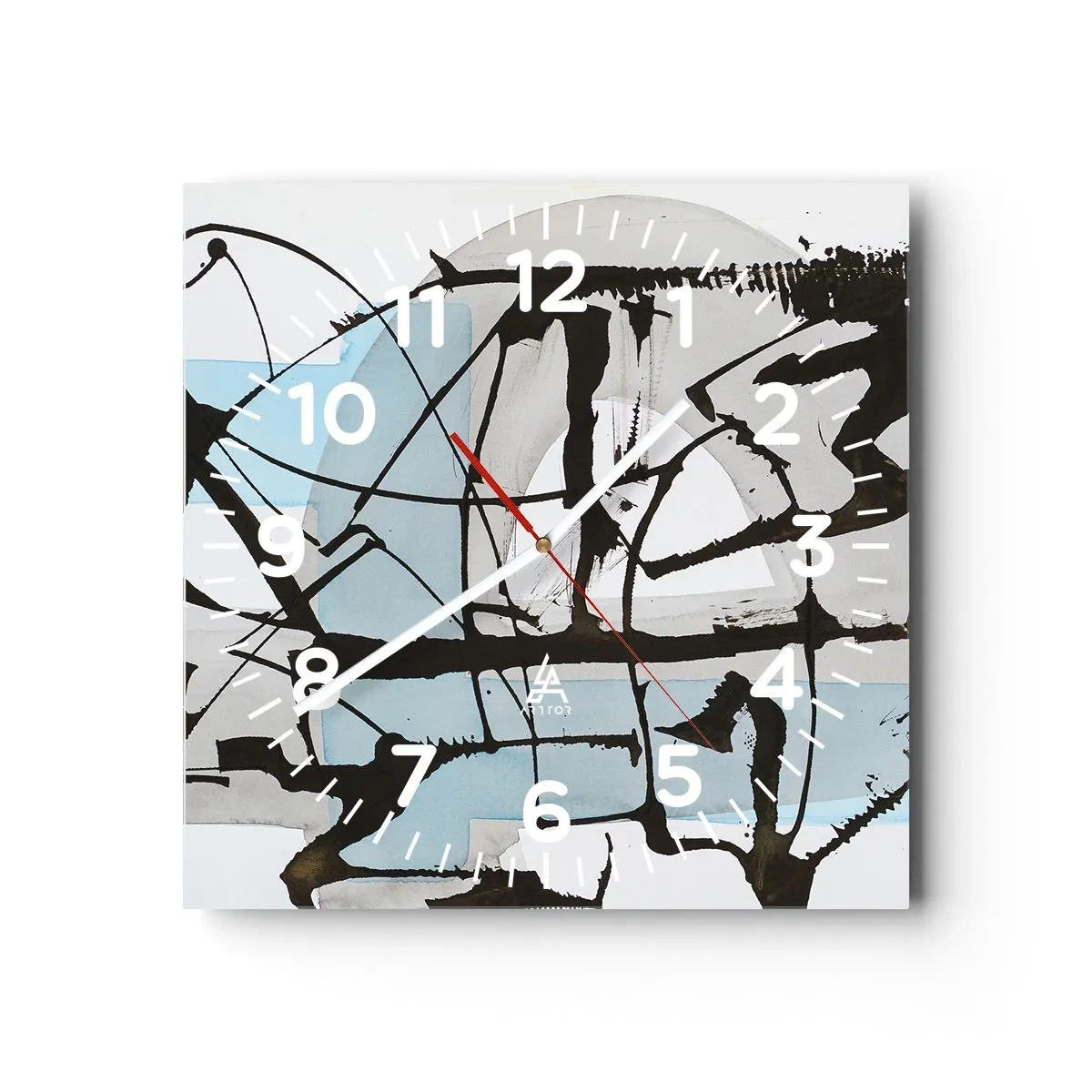 Wanduhr - Glasuhr - Trotzdem blau - 30x30 cm