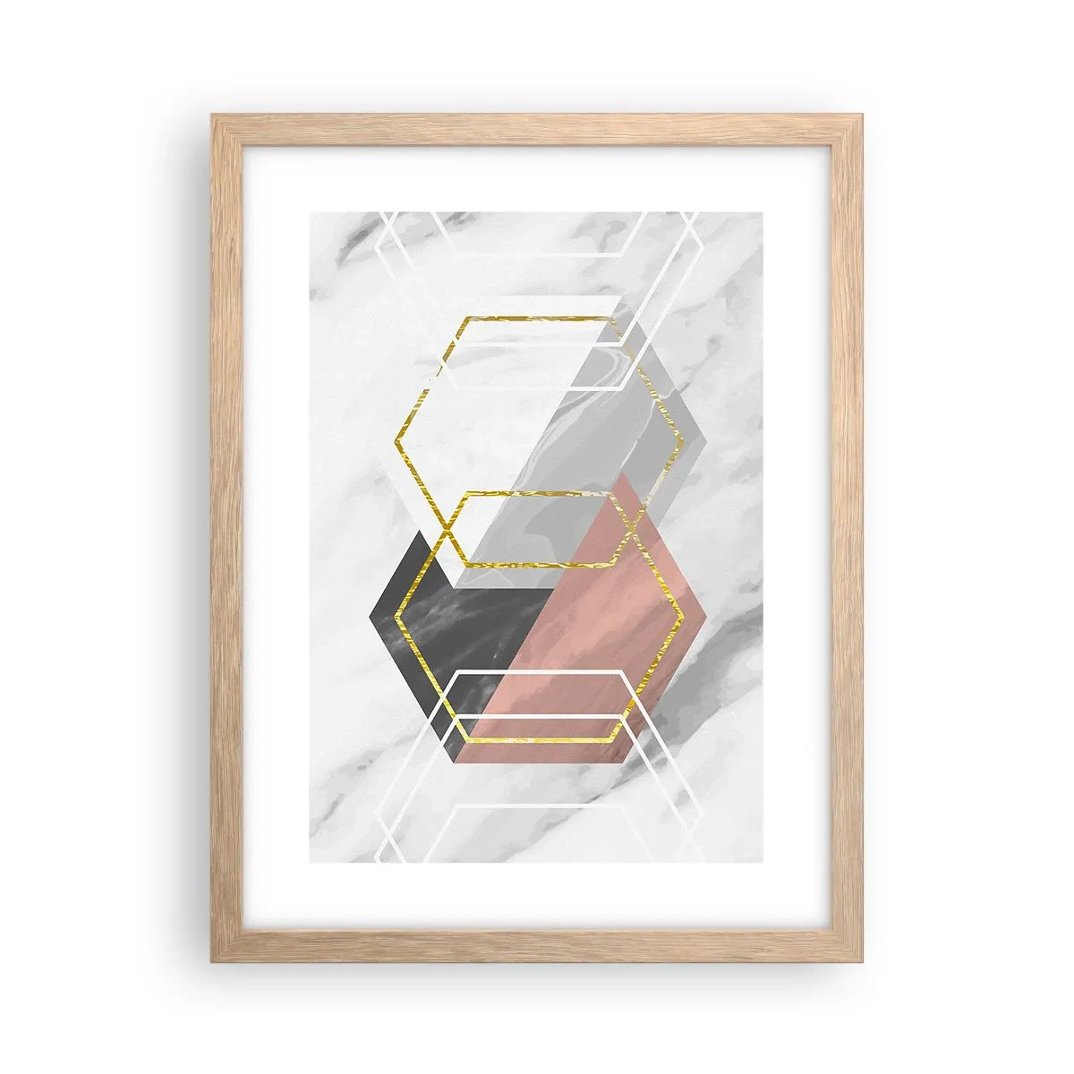 Poster in einem Rahmen aus heller Eiche - Kettenkomposition - 30x40 cm