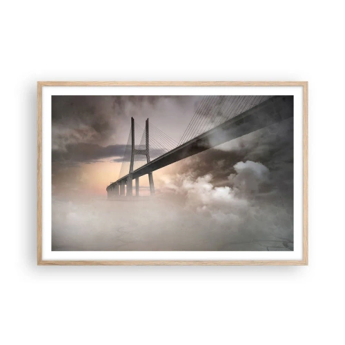 Poster in einem Rahmen aus heller Eiche - Auf dem Fluss, den es nicht gibt - 91x61 cm