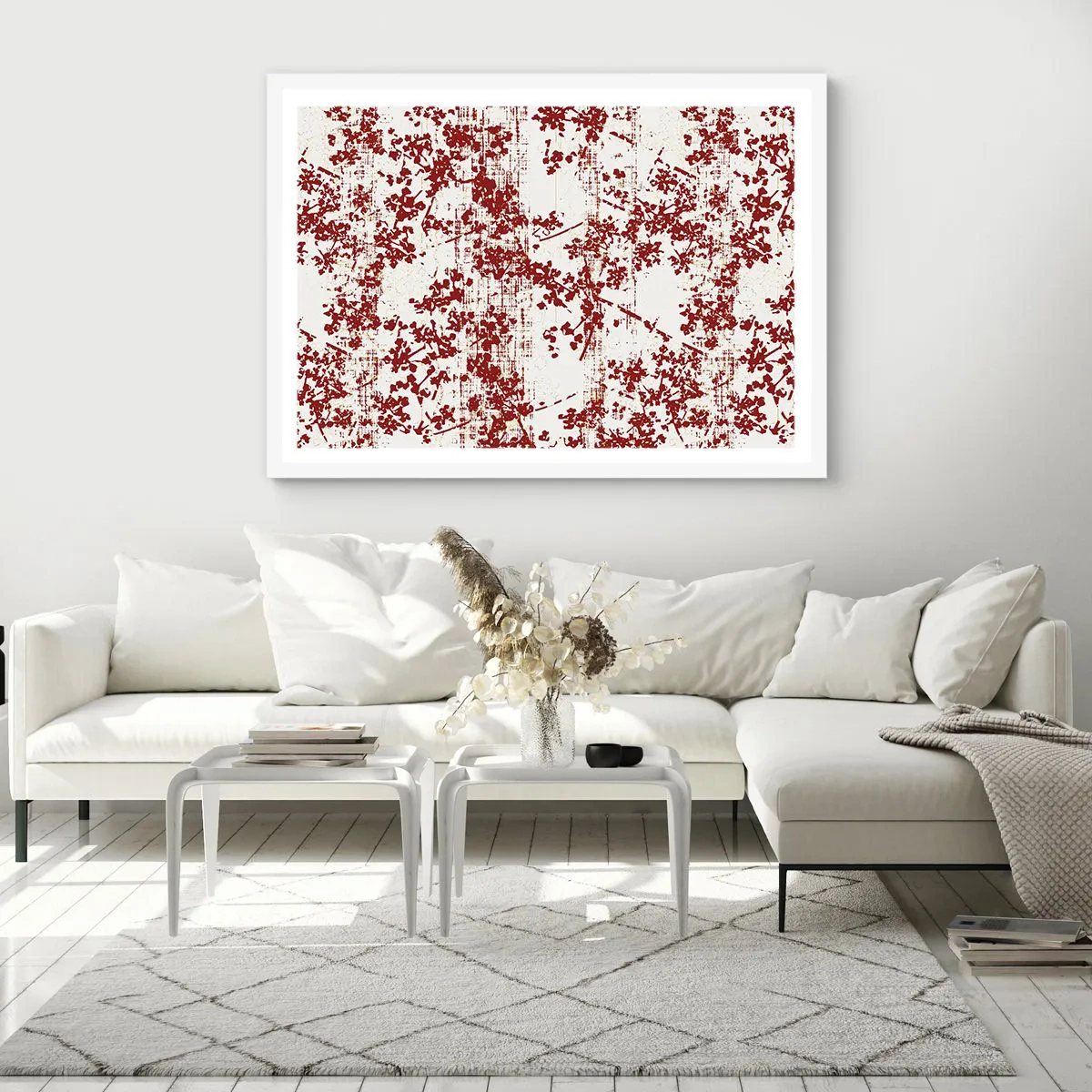 Poster in einem weißen Rahmen - Wie alter Perkal - 70x50 cm