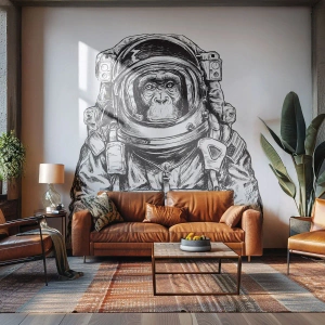 Fototapete Premium Canvas - Alternative Evolution - Abstraktion, Astronaut, Affe - 400x280 cm