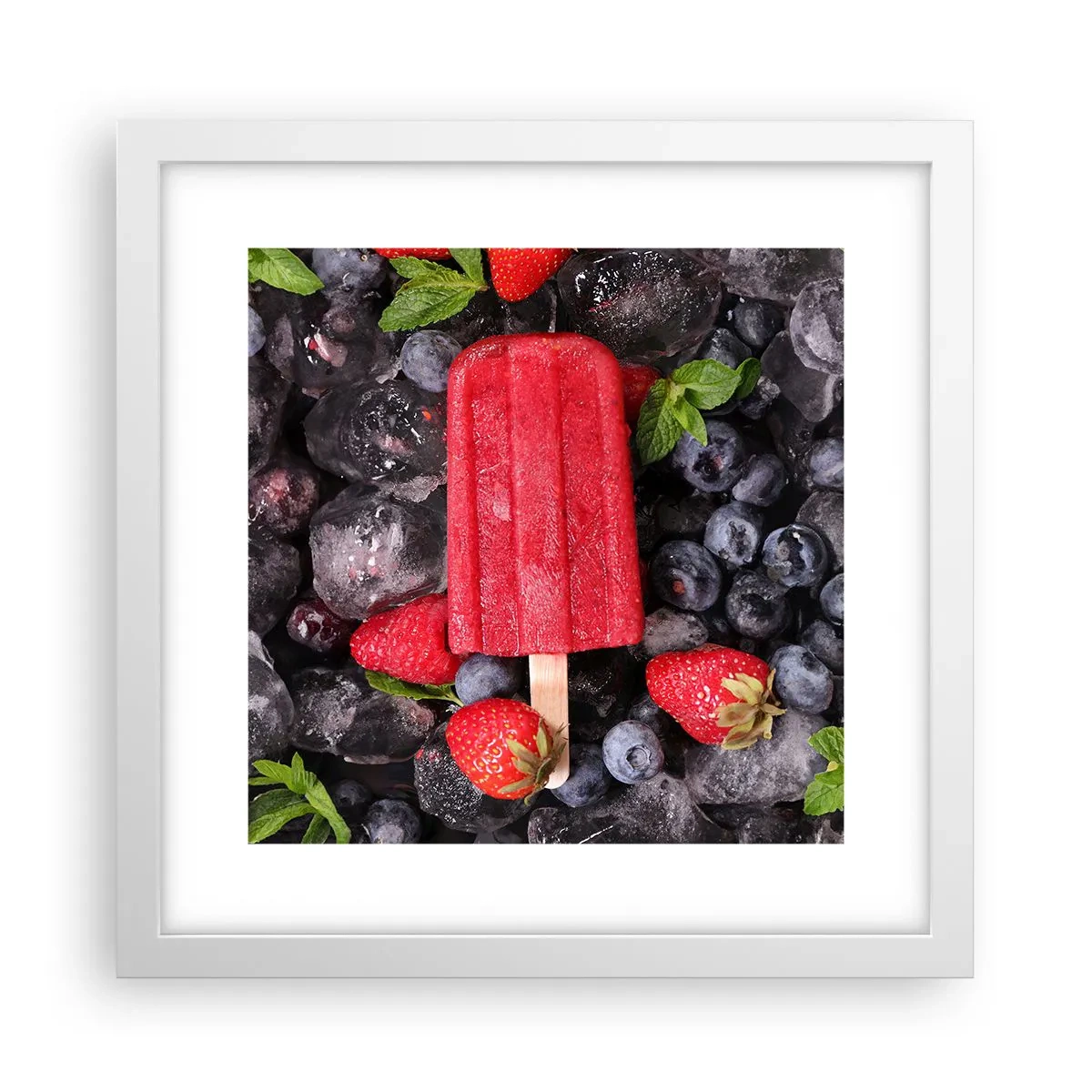 Poster in einem weißen Rahmen - So schmeckt der heiße Sommer - 30x30 cm