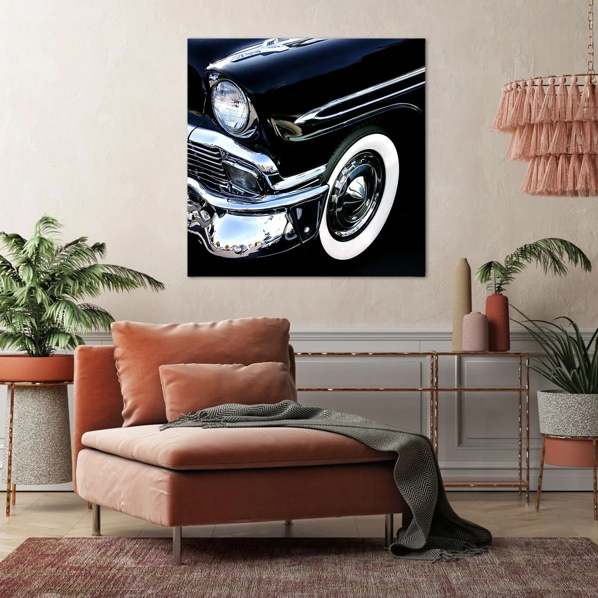 Bild auf Leinwand - Leinwandbild - Klassiker in Silber, Schwarz und Weiß - 40x40 cm