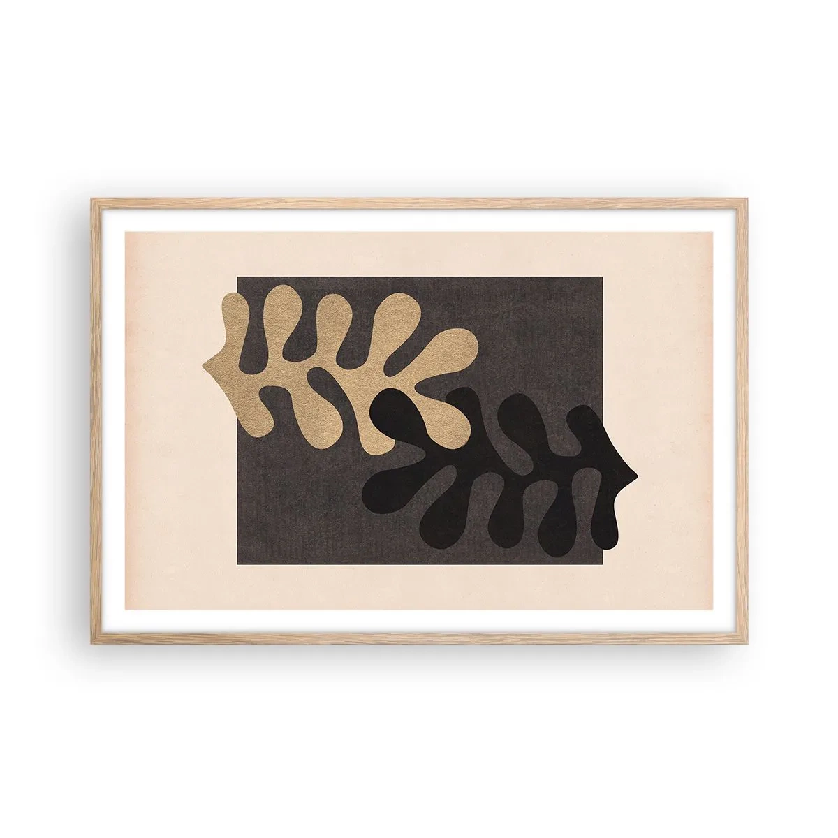 Poster in einem Rahmen aus heller Eiche - Abwesenheit und Ergänzung - 91x61 cm