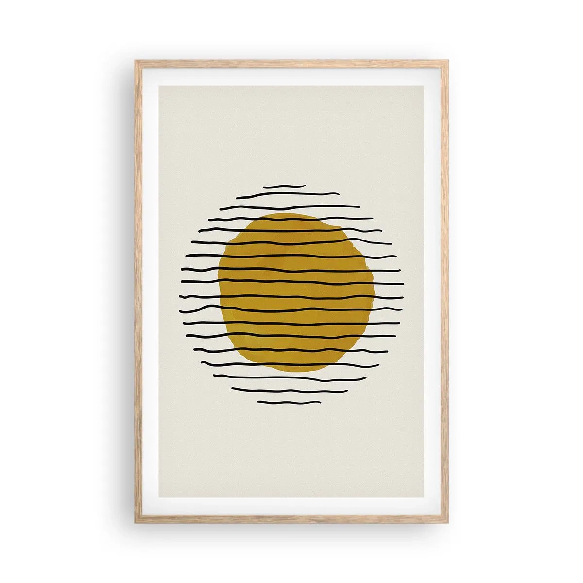 Poster in einem Rahmen aus heller Eiche - Abstraktion, die vor Hitze zittert - 61x91 cm