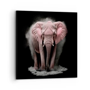 Bild auf Leinwand - Leinwandbild - Denke nicht an einen rosa Elefanten! - 70x70 cm