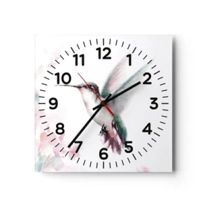 Wanduhr - Glasuhr - Im Flattern gehalten - 40x40 cm