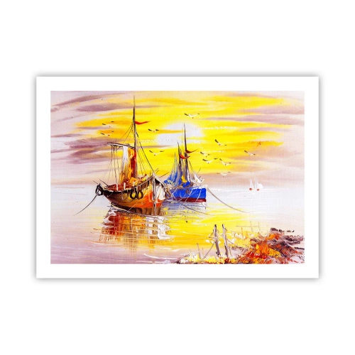 Poster - Eine wohlverdiente Pause im Hafen - 70x50 cm