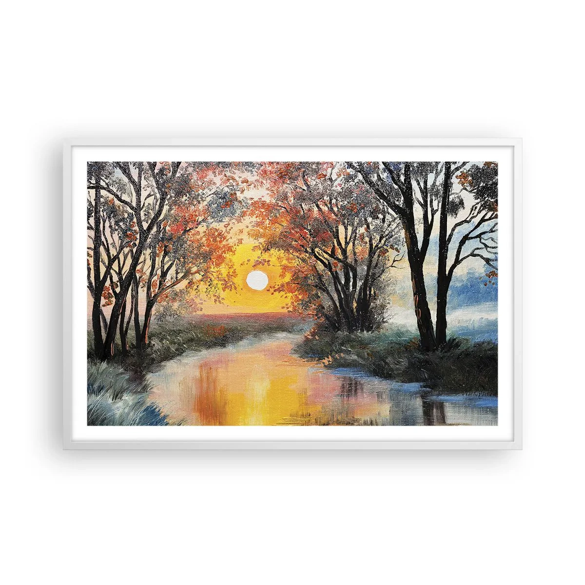 Poster in einem weißen Rahmen - Herbststimmung - 91x61 cm