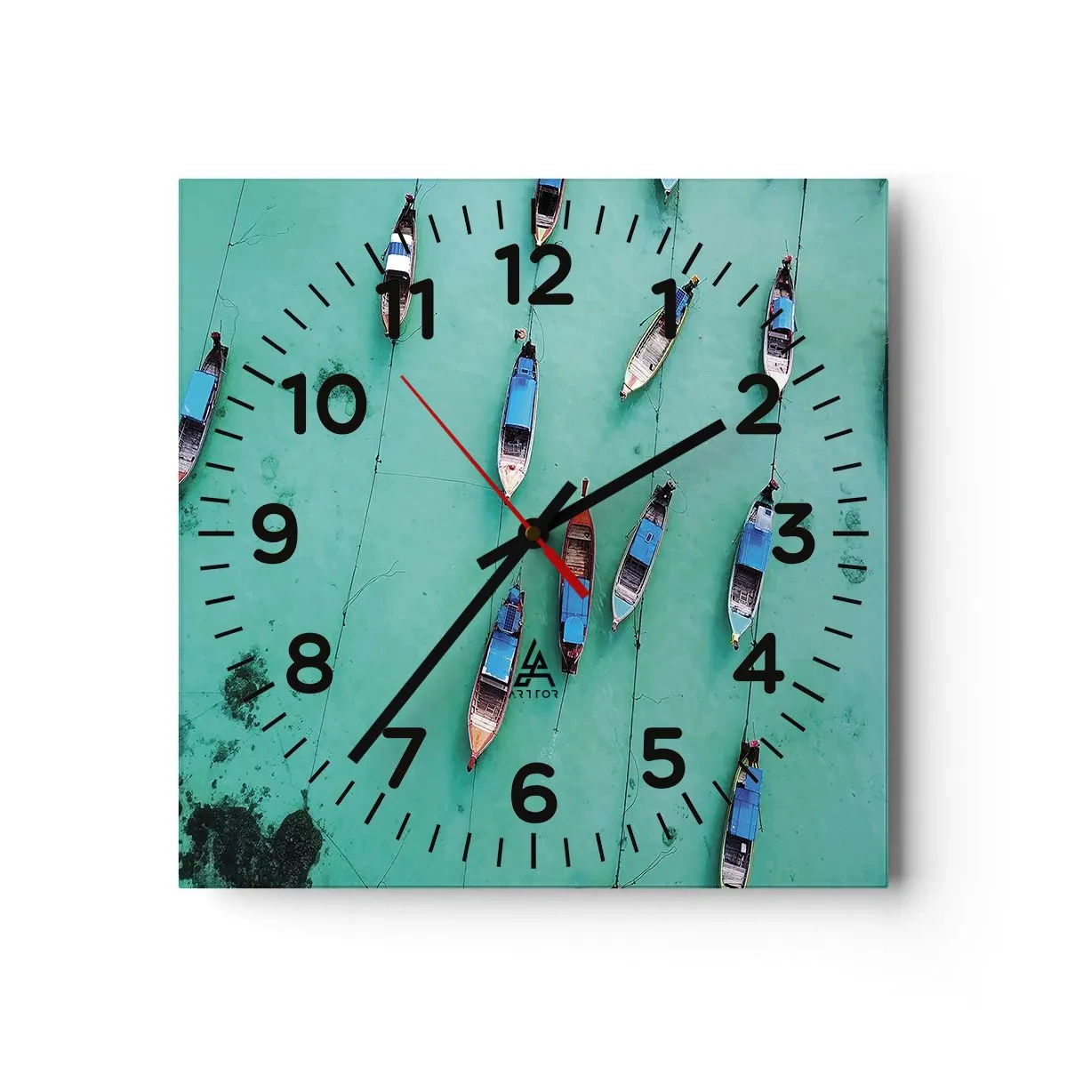 Wanduhr - Glasuhr - In freudiger Erwartung - 40x40 cm