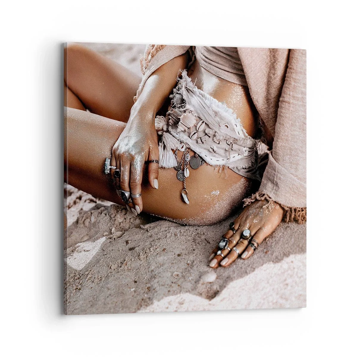 Bild auf Leinwand - Leinwandbild - Von den Wellen geworfen? - 70x70 cm