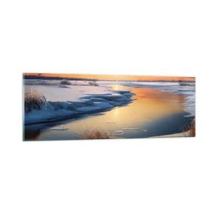 Glasbild - Bild auf glas - Wintersonnenuntergang - 90x30 cm