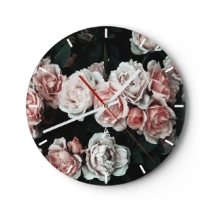 Wanduhr - Glasuhr - Rosen-Ensemble - 40x40 cm