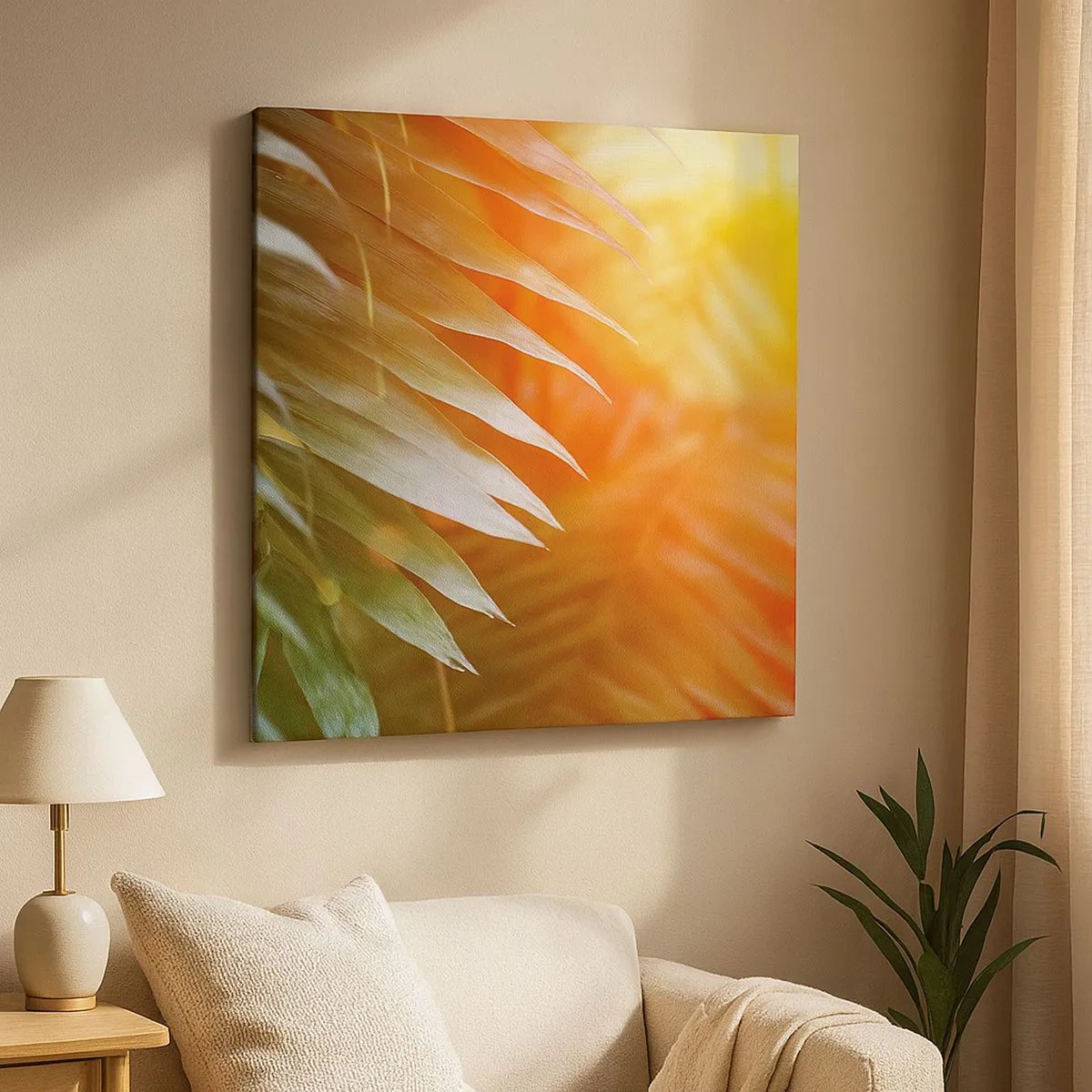 Bild auf Leinwand - Leinwandbild - Morgen im Dschungel - 30x30 cm