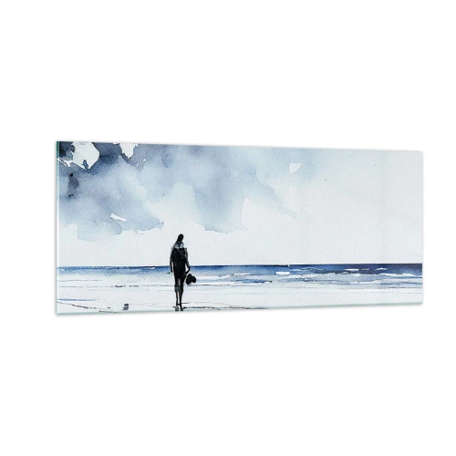 Glasbild - Bild auf glas - Gespräch mit dem Meer - 100x40 cm