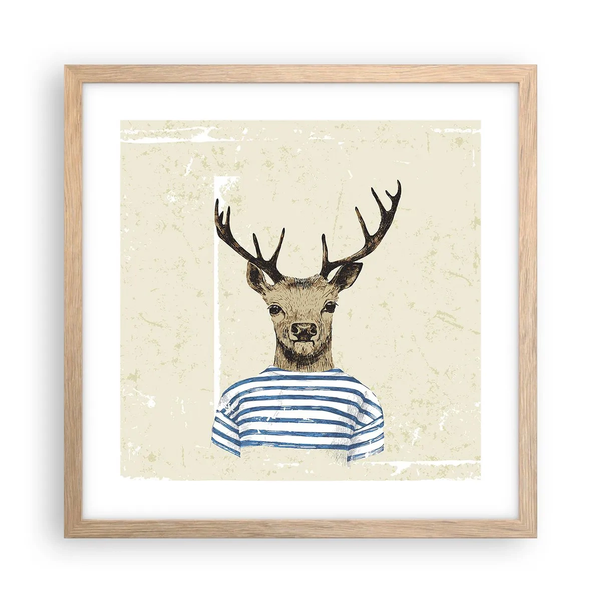 Poster in einem Rahmen aus heller Eiche - Weil ich gestreifte T-Shirts mag! - 40x40 cm