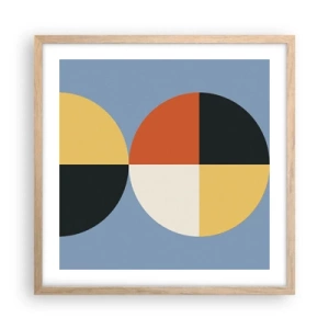 Poster in einem Rahmen aus heller Eiche - Beobachte und zähle - 50x50 cm