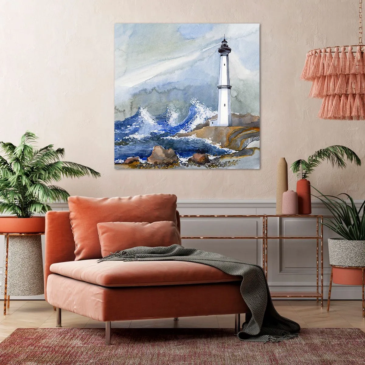 Bild auf Leinwand - Leinwandbild - Gegen die Dunkelheit und den Sturm - 60x60 cm