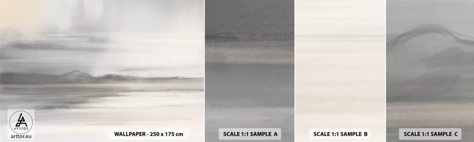 Fototapetenmuster Standard Eco - Nachdenkliche Distanz - Hell, Stück, Abstraktion - 100x30 cm