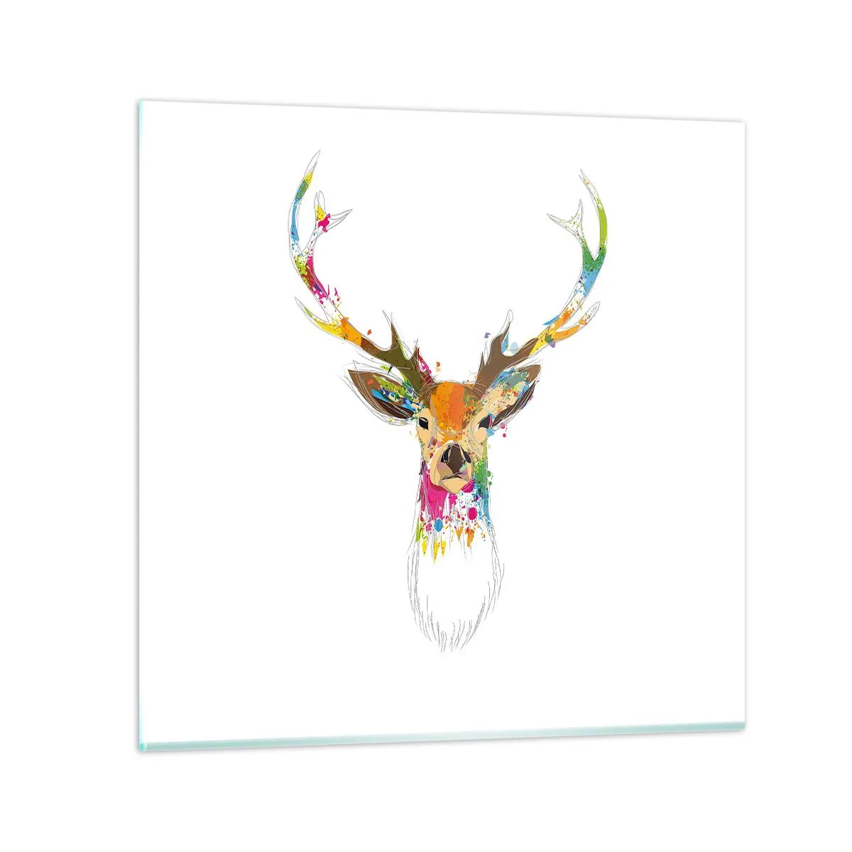 Glasbild - Bild auf glas - Ein mildes Reh in Farbe getaucht - 30x30 cm