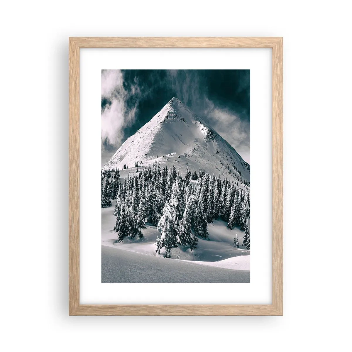 Poster in einem Rahmen aus heller Eiche - Das Land aus Schnee und Eis - 30x40 cm