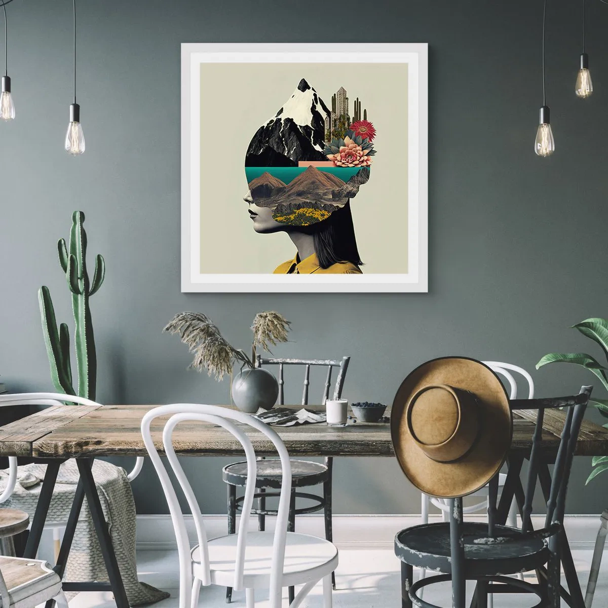 Poster in einem weißen Rahmen - Frau – bleibt immer ein Geheimnis - 60x60 cm