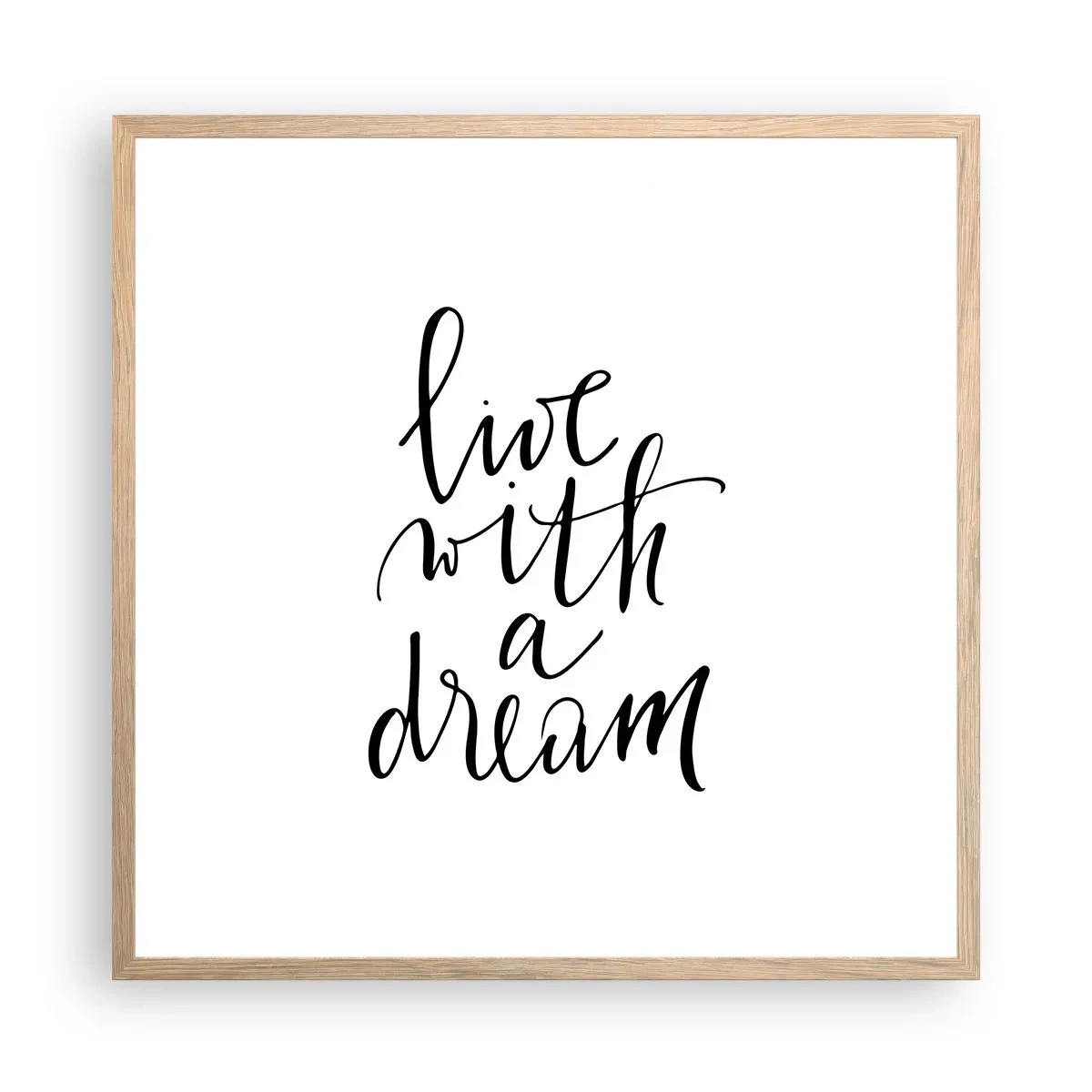 Poster in einem Rahmen aus heller Eiche - Na sicher - 60x60 cm