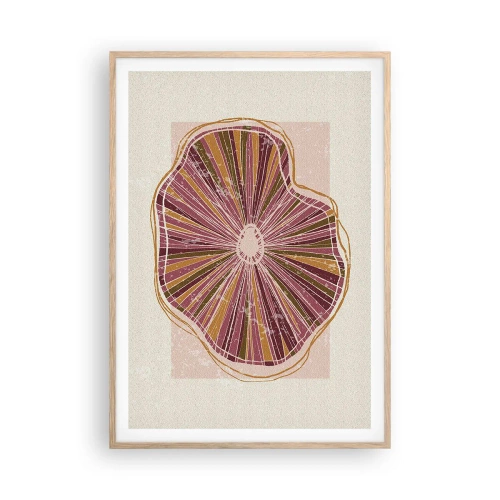 Poster in einem Rahmen aus heller Eiche - Strahlende Abstraktion - 70x100 cm