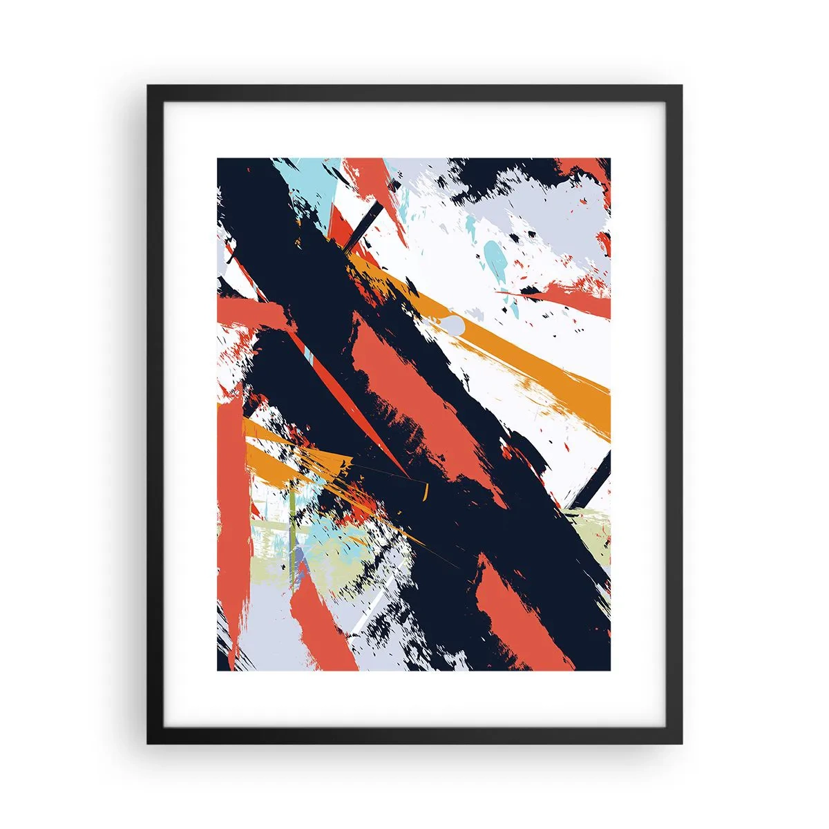 Poster in einem schwarzem Rahmen - Dynamische Komposition - 40x50 cm