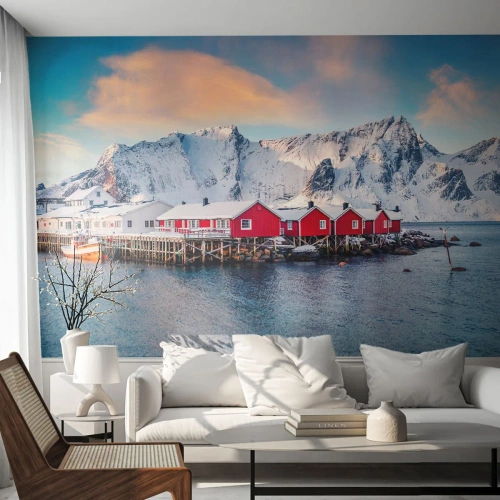 Fototapete Premium Sand - Nördlicher Rückzug - Landschaft, Norwegen, Lofoten - 200x140 cm